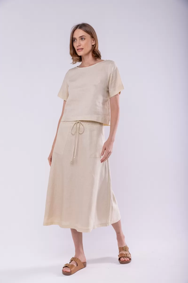Hidrogênio - 100% NATURAL LINEN CROPPED BLOUSE - 19923182 Hidrogênio - 100% NATURAL LINEN CROPPED BLOUSE - 19923182