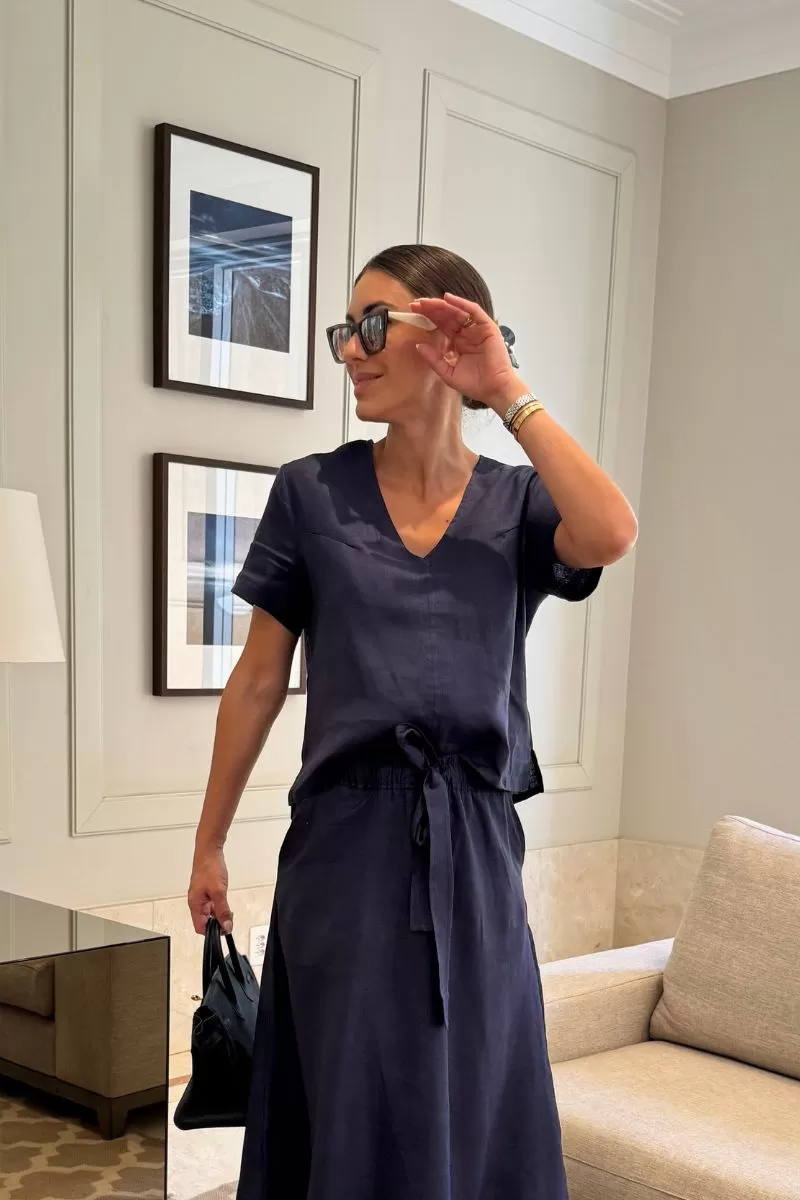 Hidrogênio - DEC V NAVY PURE LINEN BLOUSE - 20018004 Hidrogênio - DEC V NAVY PURE LINEN BLOUSE - 20018004