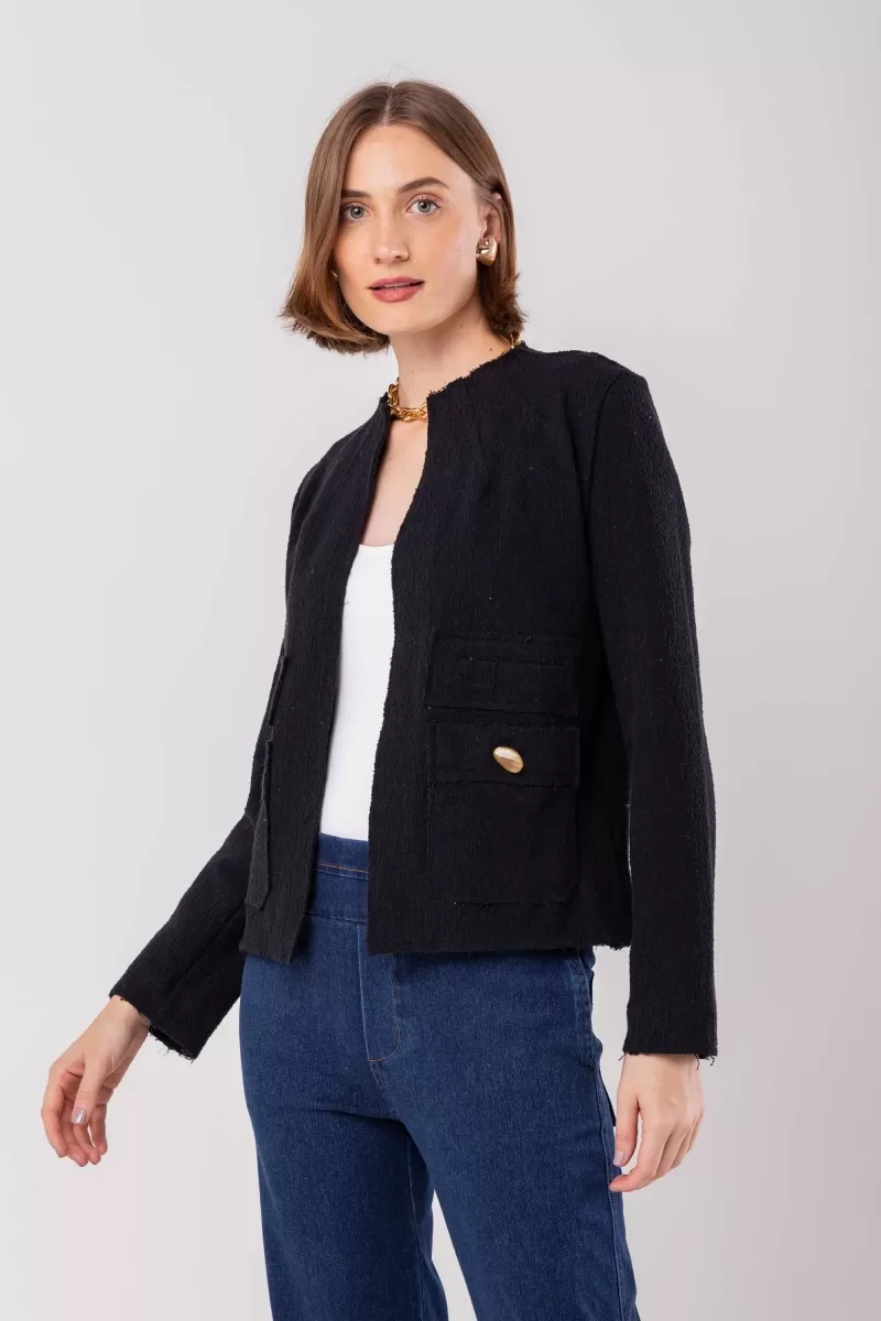 Hidrogênio - THREAD JACKET WITH POCKETS BLACK - 19980001 Hidrogênio - THREAD JACKET WITH POCKETS BLACK - 19980001