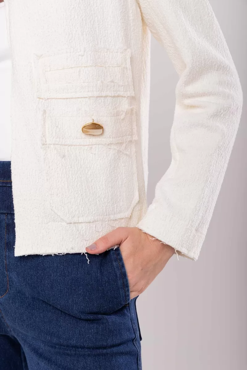 Hidrogênio - THREAD JACKET WITH POCKETS OFF WHITE - 19980202 Hidrogênio - THREAD JACKET WITH POCKETS OFF WHITE - 19980202