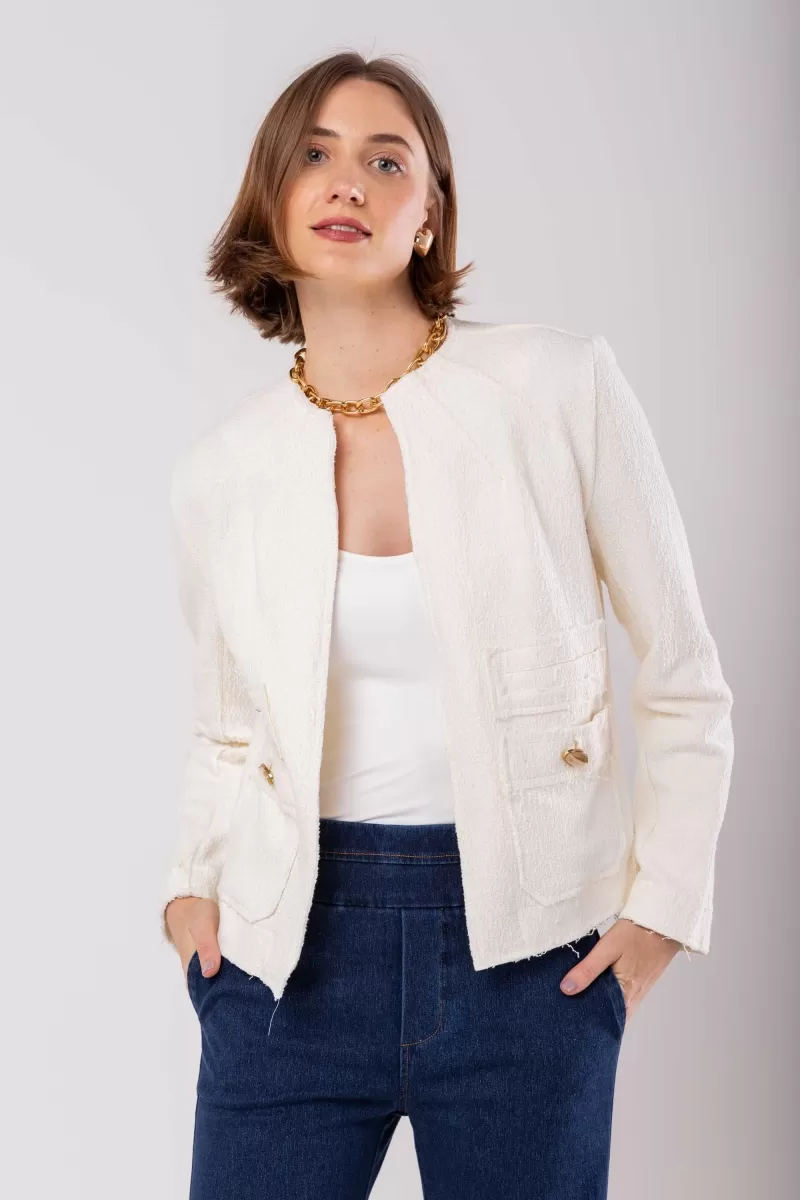 Hidrogênio - THREAD JACKET WITH POCKETS OFF WHITE - 19980202 Hidrogênio - THREAD JACKET WITH POCKETS OFF WHITE - 19980202