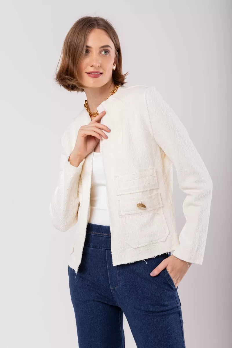 Hidrogênio - THREAD JACKET WITH POCKETS OFF WHITE - 19980202 Hidrogênio - THREAD JACKET WITH POCKETS OFF WHITE - 19980202