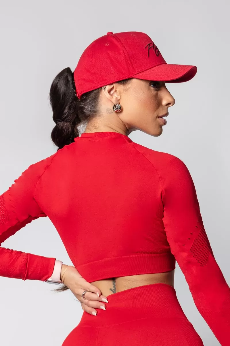 Hipkini - Cropped JTC Seamless Red Long Sleeve - 33330530
