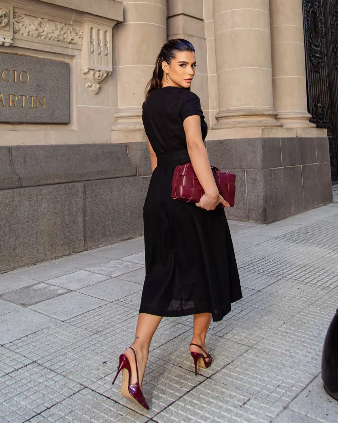 Miss Misses - Set Miss Misses Shirt and Skirt Midi Black Linen - 54238001
