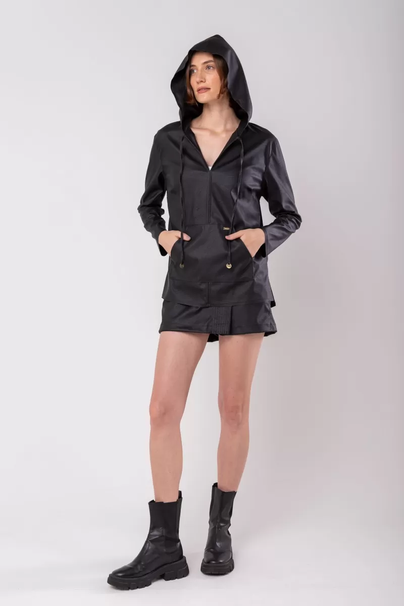 Hidrogênio - THREAD JACKET WITH BLACK POLYURETHANE HOOD - 19961001 Hidrogênio - THREAD JACKET WITH BLACK POLYURETHANE HOOD - 19961001