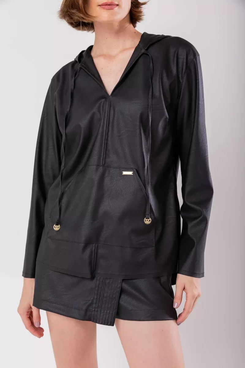 Hidrogênio - THREAD JACKET WITH BLACK POLYURETHANE HOOD - 19961001 Hidrogênio - THREAD JACKET WITH BLACK POLYURETHANE HOOD - 19961001