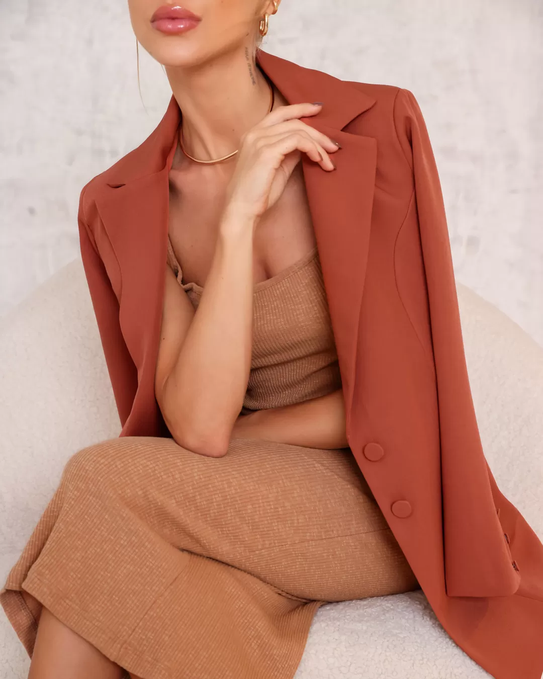 Dot Clothing - Blazer Dot Clothing Tailoring Brown - 2269MARROM Dot Clothing - Blazer Dot Clothing Tailoring Brown - 2269MARROM
