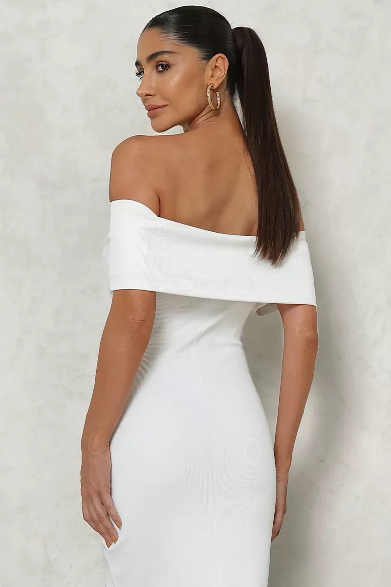 Miss Misses - Dress Miss Misses Ribbed Shoulder to Shoulder Off White - 80525030 Miss Misses - Dress Miss Misses Ribbed Shoulder to Shoulder Off White - 80525030