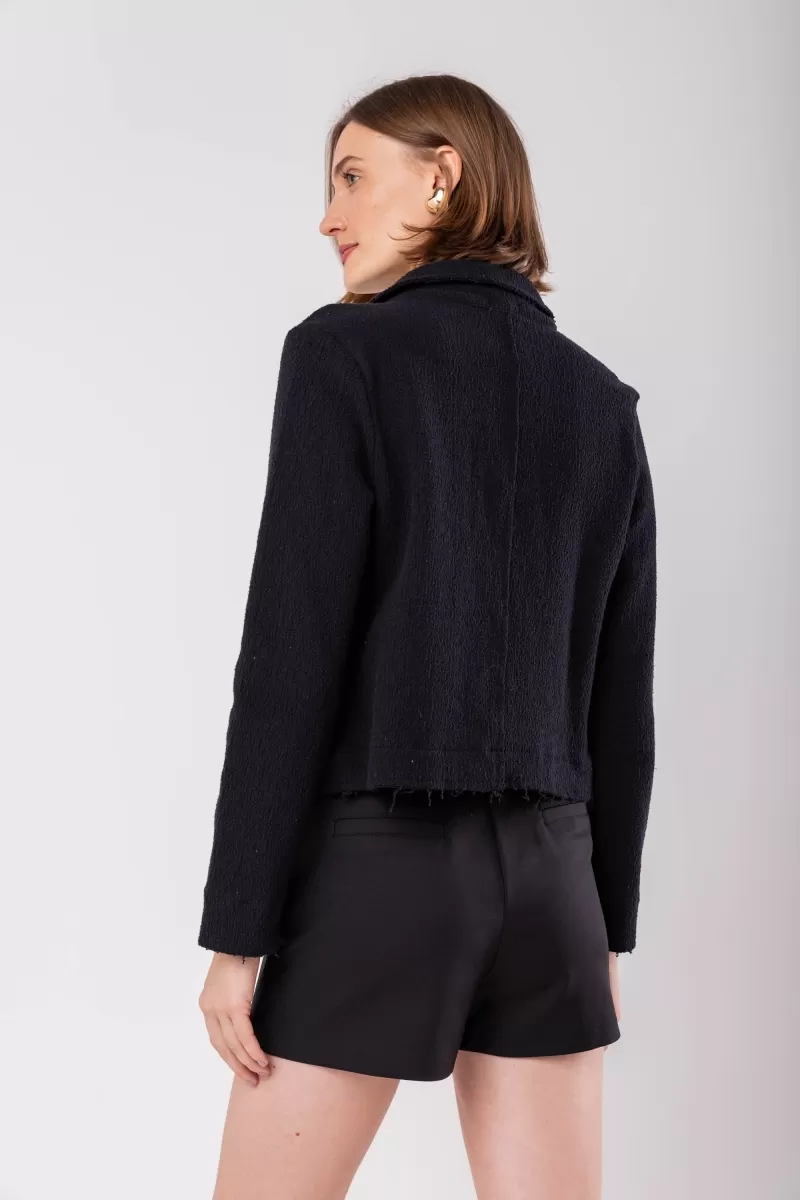 Hidrogênio - THREAD JACKET WITH LAPEL AND BUTTONS BLACK - 19957001 Hidrogênio - THREAD JACKET WITH LAPEL AND BUTTONS BLACK - 19957001