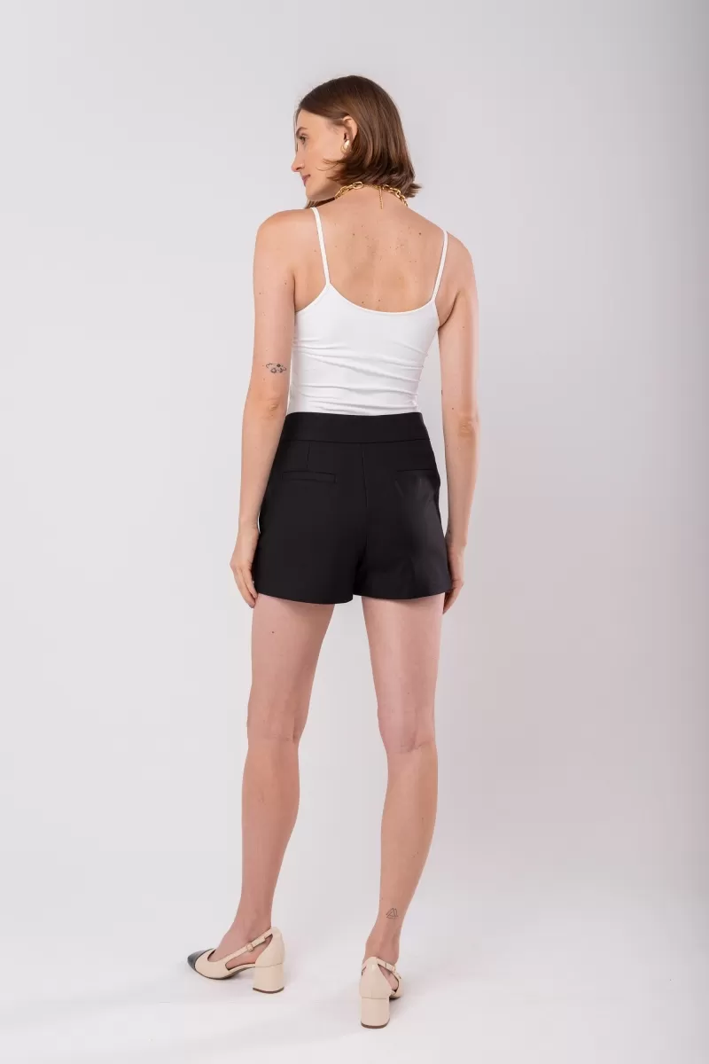 Hidrogênio - SHORTS SKIRT WITH BUTTON AND POCKET TAILOR BLACK - 19966001 Hidrogênio - SHORTS SKIRT WITH BUTTON AND POCKET TAILOR BLACK - 19966001