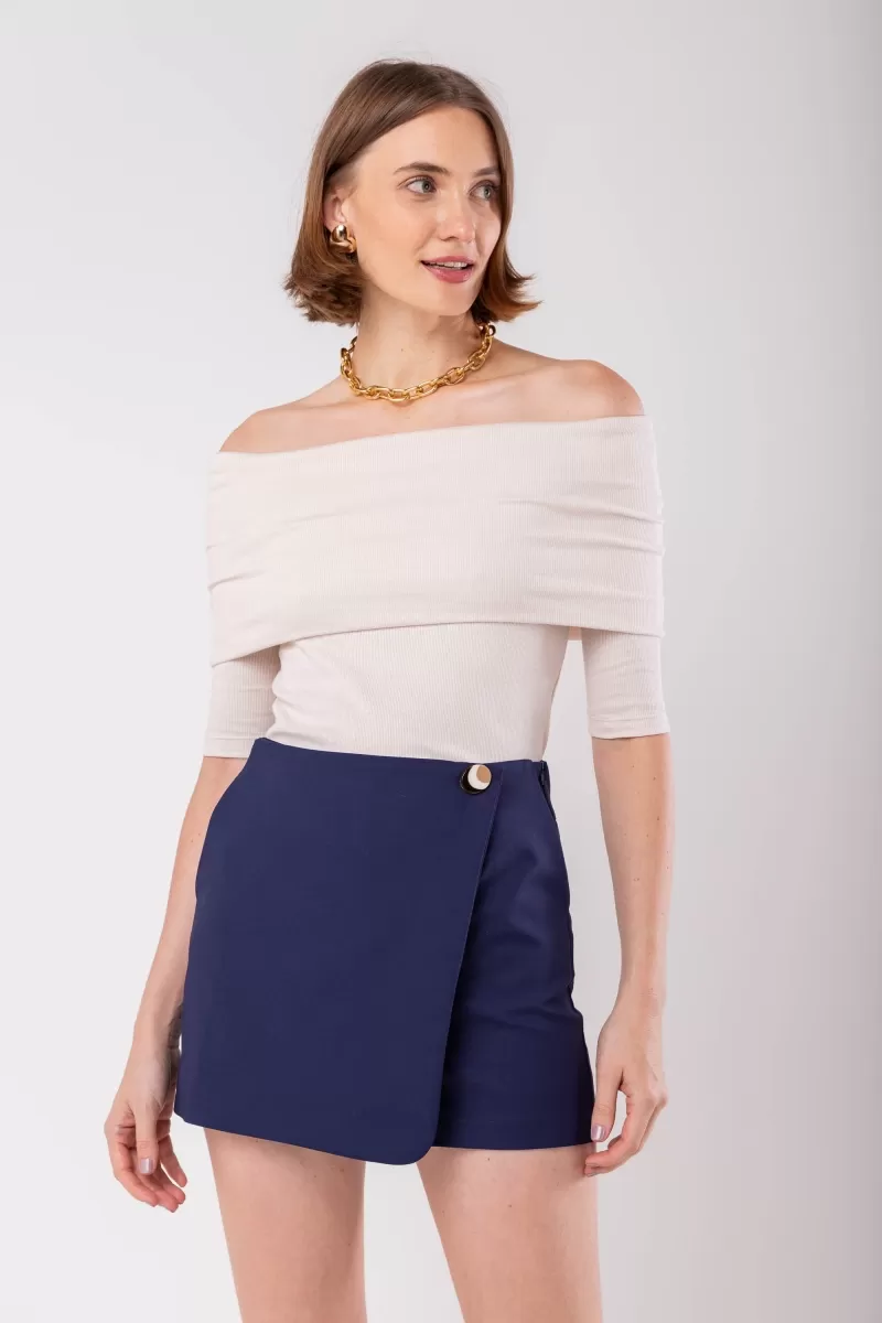 Hidrogênio - SHORTS SKIRT WITH BUTTON AND POCKET ECLIPSE TAILOR - 19966207 Hidrogênio - SHORTS SKIRT WITH BUTTON AND POCKET ECLIPSE TAILOR - 19966207