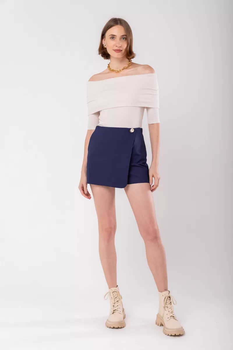Hidrogênio - SHORTS SKIRT WITH BUTTON AND POCKET ECLIPSE TAILOR - 19966207 Hidrogênio - SHORTS SKIRT WITH BUTTON AND POCKET ECLIPSE TAILOR - 19966207
