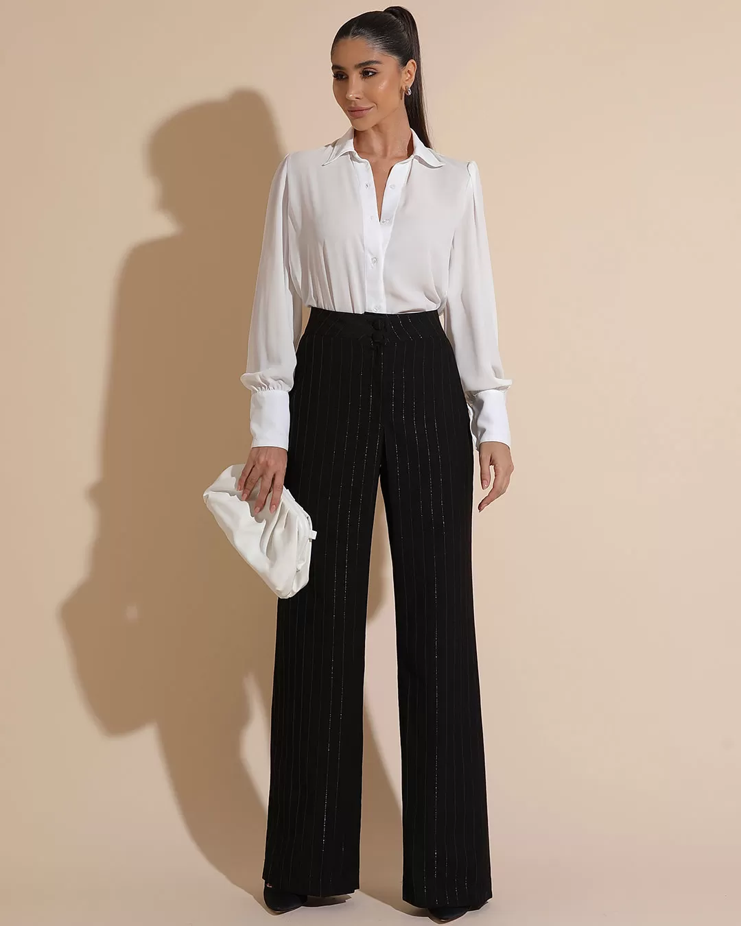 Miss Misses - Miss Misses Long Chiffon Shirt Buttons Off White - 54221OFF Miss Misses - Miss Misses Long Chiffon Shirt Buttons Off White - 54221OFF