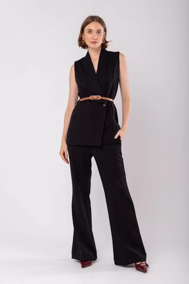 Hidrogênio - BLACK PEONIA STRAIGHT TROUSERS - 19909001 Hidrogênio - BLACK PEONIA STRAIGHT TROUSERS - 19909001