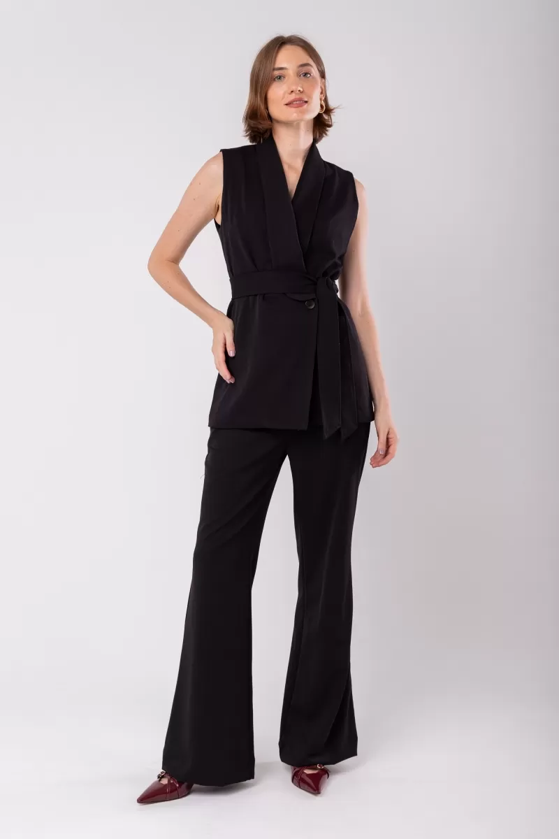 Hidrogênio - BLACK PEONIA STRAIGHT TROUSERS - 19909001 Hidrogênio - BLACK PEONIA STRAIGHT TROUSERS - 19909001