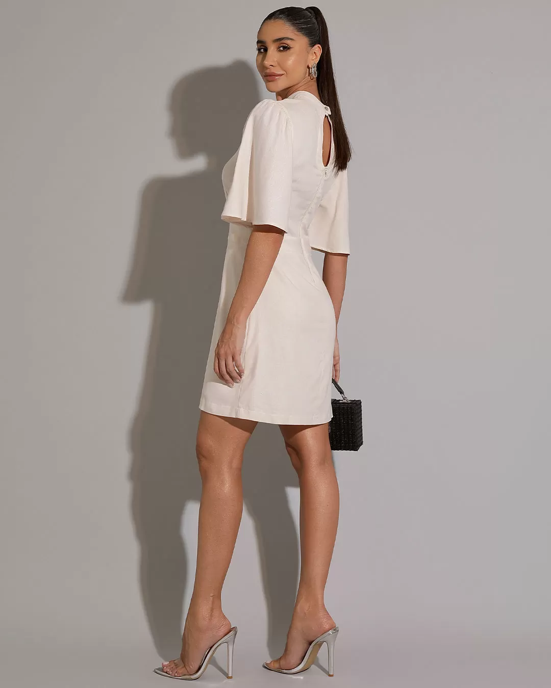 Miss Misses - Dress Miss Misses Short Linen Bell Sleeve Off White - 54220OFF Miss Misses - Dress Miss Misses Short Linen Bell Sleeve Off White - 54220OFF