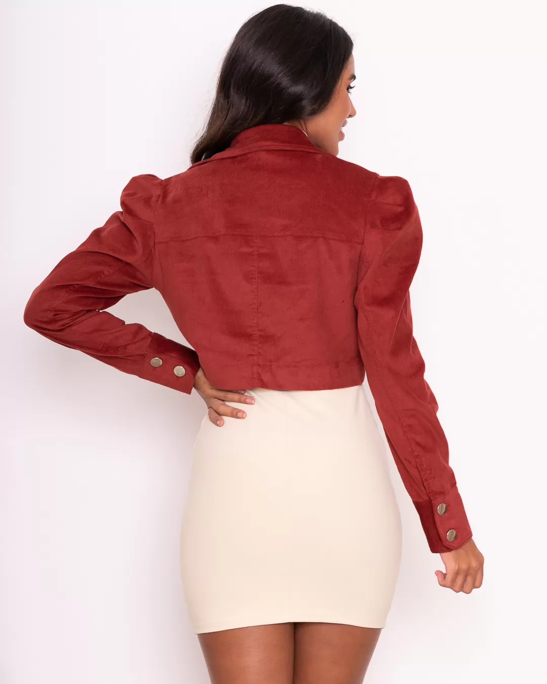 Miss Misses - Jacket Miss Misses Velvet Cotele Rust - 18813FERRUGEM Miss Misses - Jacket Miss Misses Velvet Cotele Rust - 18813FERRUGEM