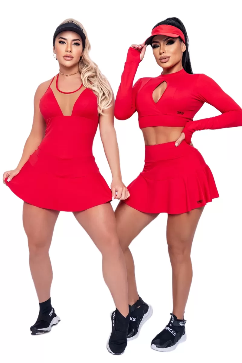 Trincks - Set Short Skirt and Cropped Lili Red - Trincks - Set Short Skirt and Cropped Lili Red -