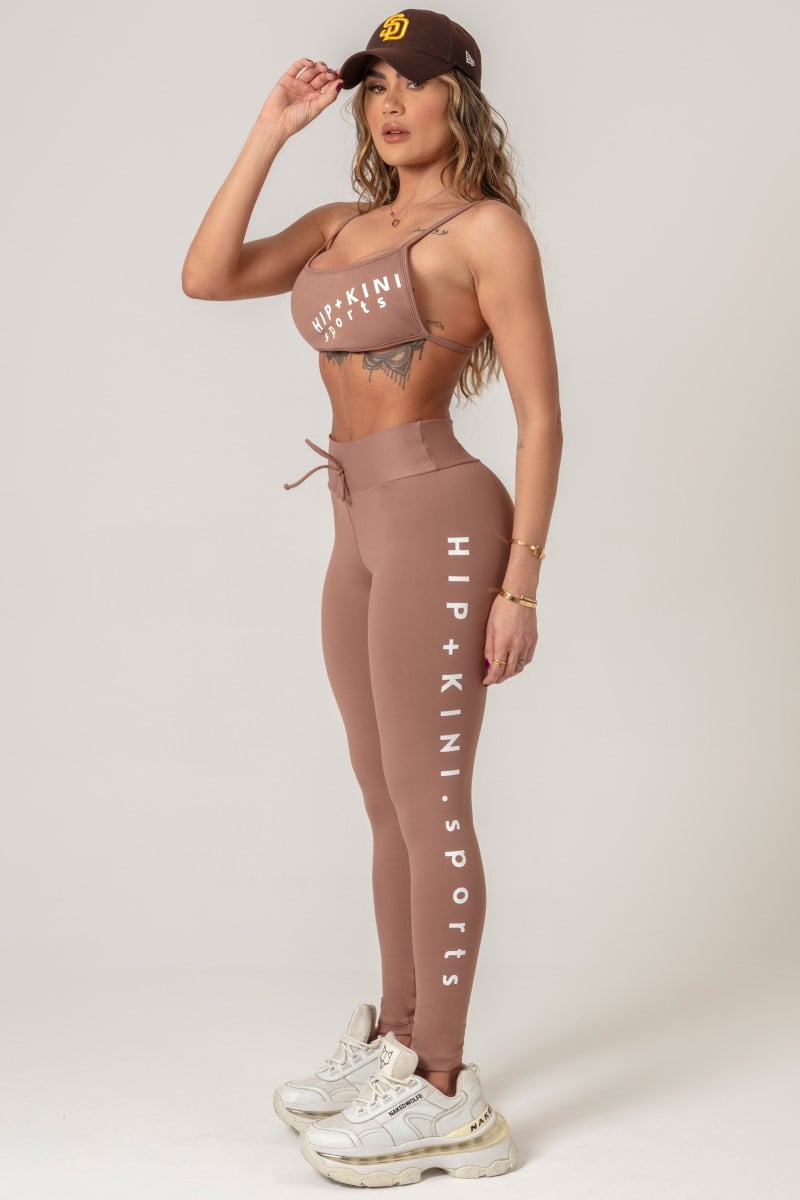 Hipkini - Brown Workout Legging with Silk - 33330552
