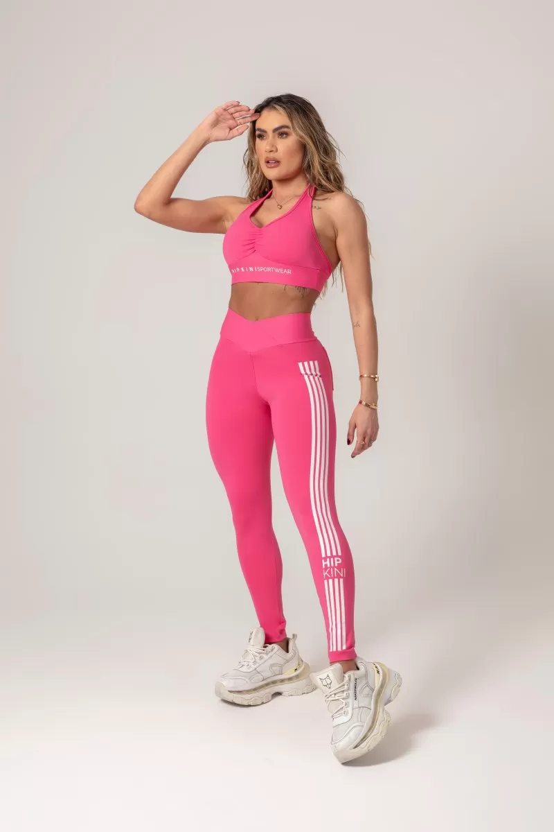 Hipkini - Workout Legging Pink with crossed waistband - 33330561