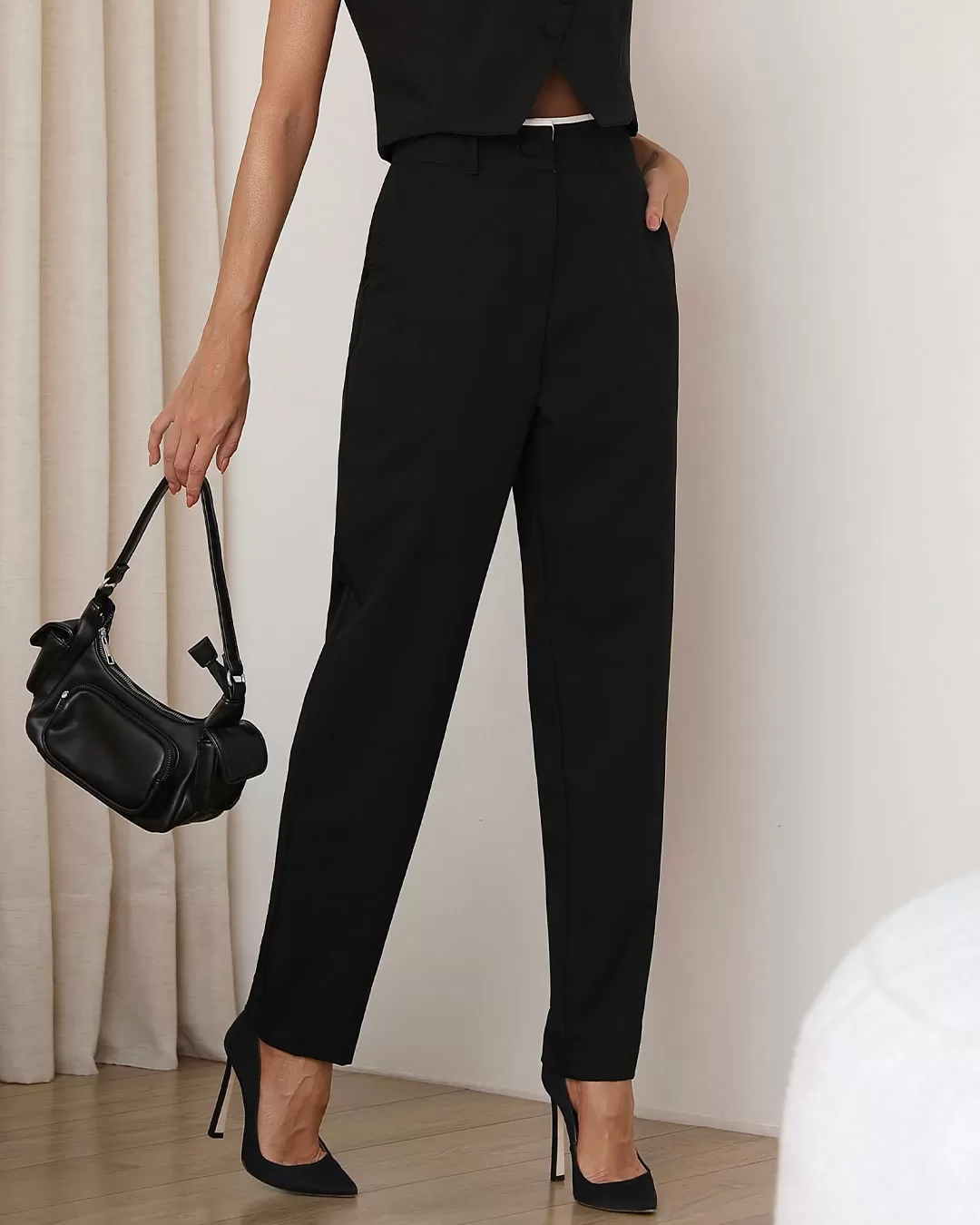 Miss Misses - Miss Misses Pants With Detail on the Waistband Black - 54284PRETO Miss Misses - Miss Misses Pants With Detail on the Waistband Black - 54284PRETO