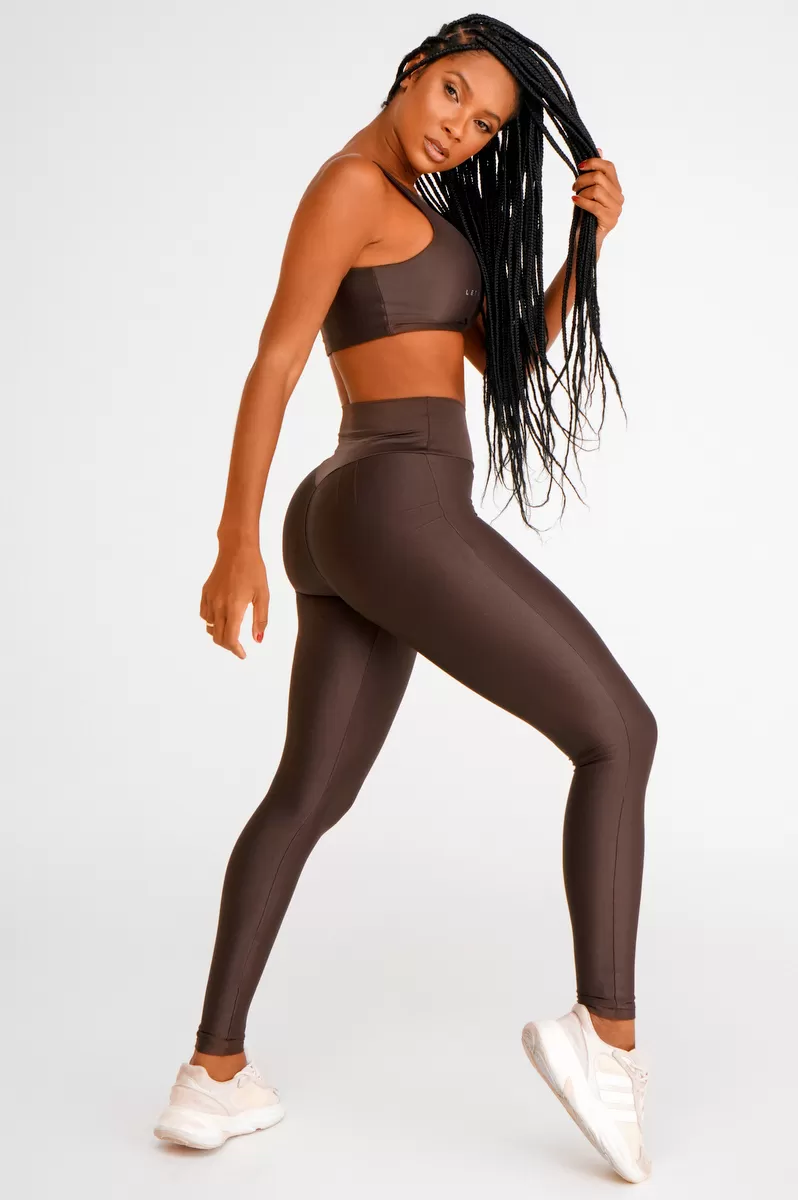 Lets Gym - Elevated Basic Brown Legging - 1857BCF Lets Gym - Elevated Basic Brown Legging - 1857BCF