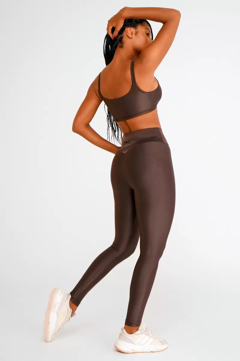 Lets Gym - Elevated Basic Brown Legging - 1857BCF Lets Gym - Elevated Basic Brown Legging - 1857BCF