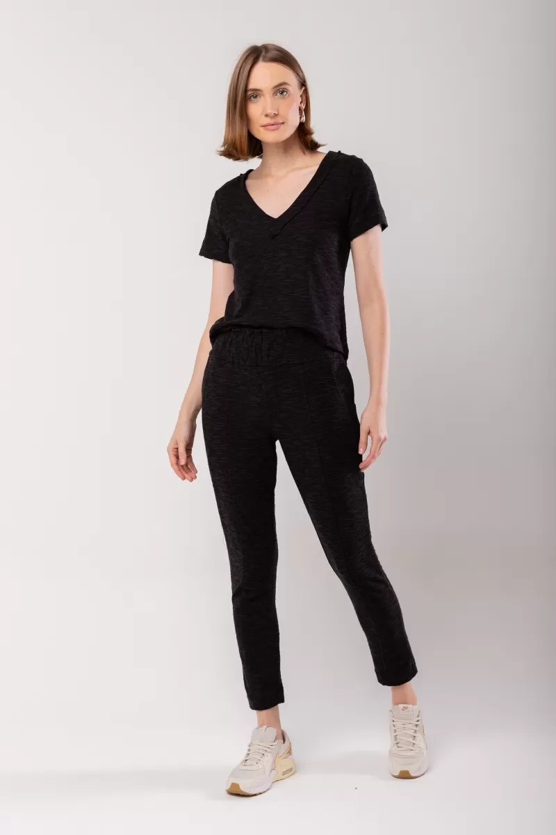 Hidrogênio - BASIC THREAD BLOUSE WITH DEC. V BLACK - 19985001 Hidrogênio - BASIC THREAD BLOUSE WITH DEC. V BLACK - 19985001