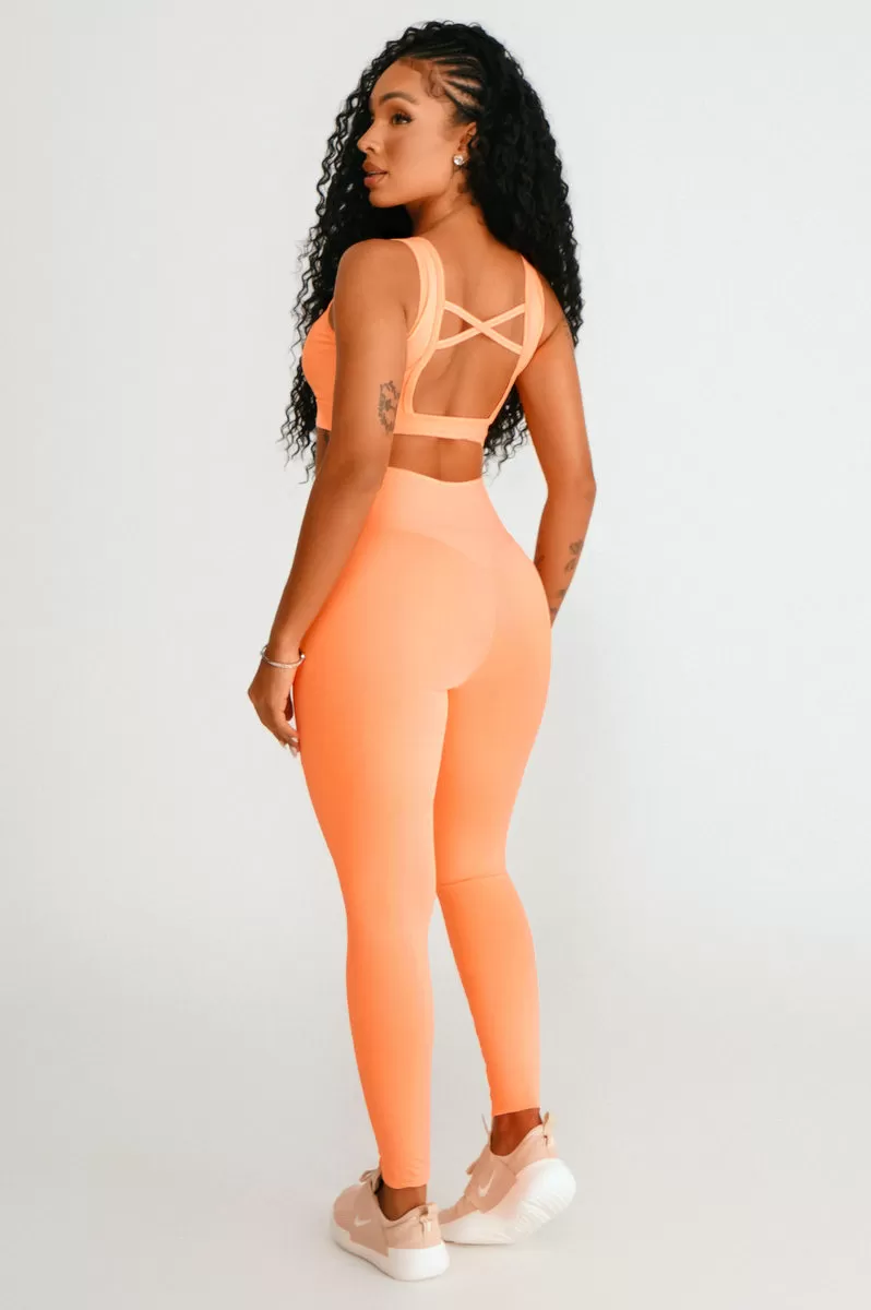 Lets Gym - Orange Spencer Leggings - 2408LN Lets Gym - Orange Spencer Leggings - 2408LN