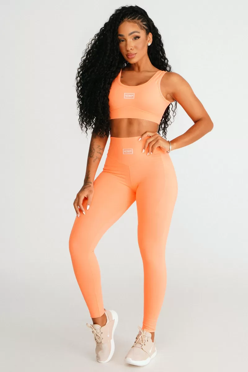Lets Gym - Orange Spencer Leggings - 2408LN