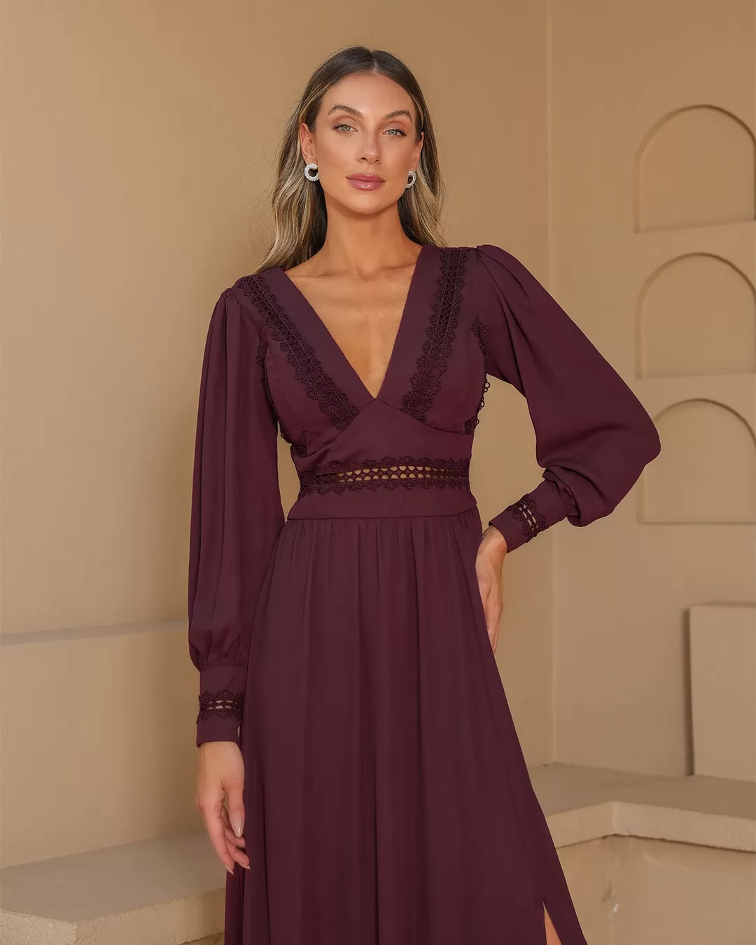 Dot Clothing - Dress Dot Clothing Long lace UVa - 1989BORDO Dot Clothing - Dress Dot Clothing Long lace UVa - 1989BORDO