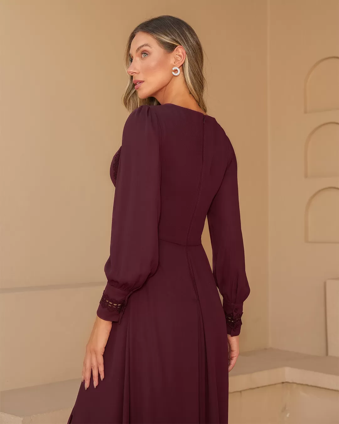 Dot Clothing - Dress Dot Clothing Long lace UVa - 1989BORDO Dot Clothing - Dress Dot Clothing Long lace UVa - 1989BORDO