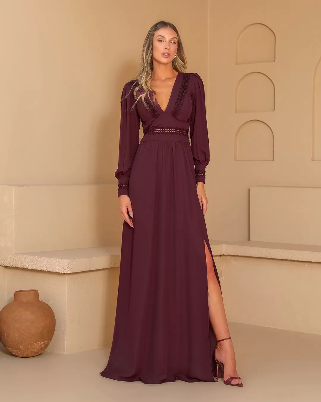Dot Clothing - Dress Dot Clothing Long lace UVa - 1989BORDO Dot Clothing - Dress Dot Clothing Long lace UVa - 1989BORDO