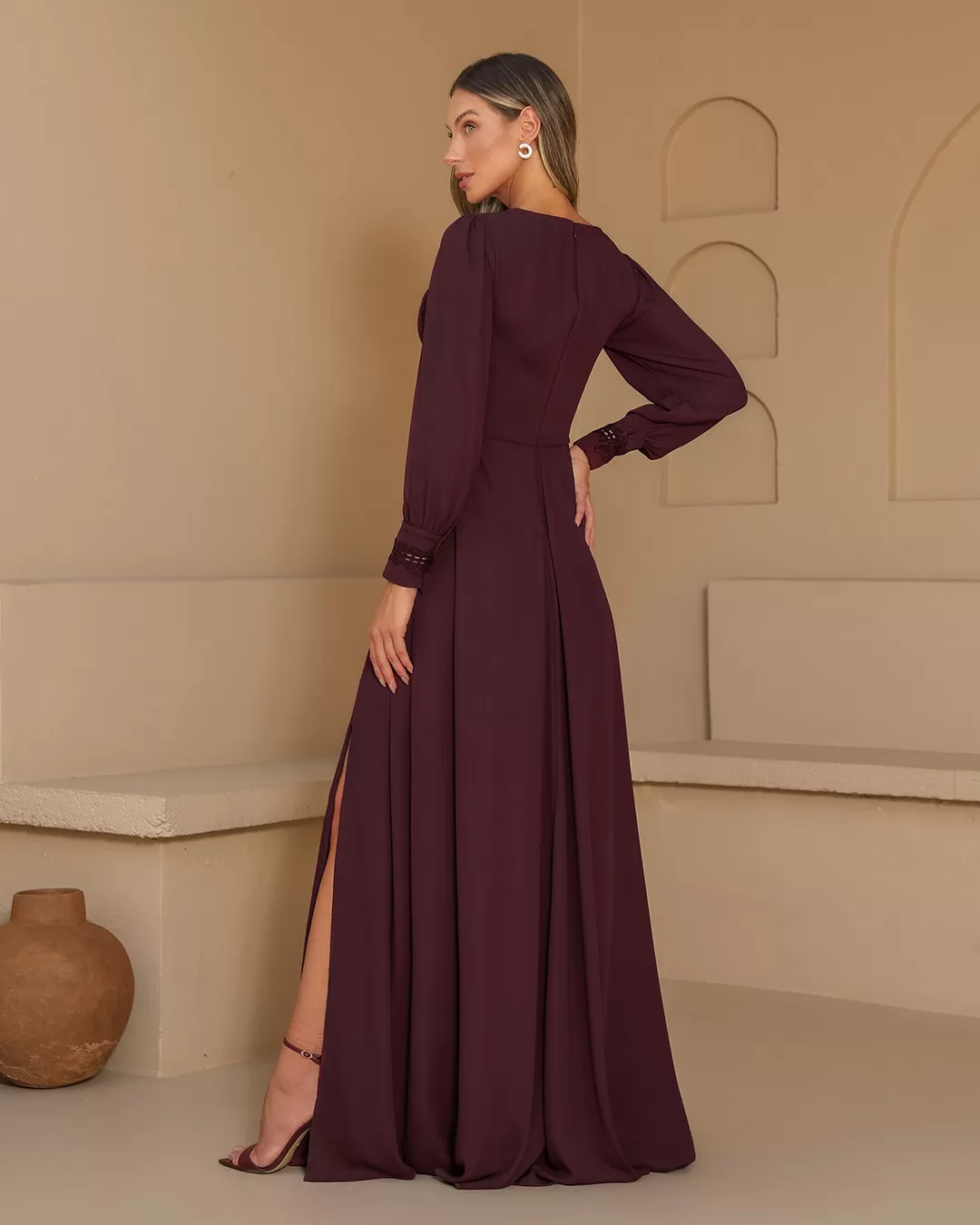 Dot Clothing - Dress Dot Clothing Long lace UVa - 1989BORDO Dot Clothing - Dress Dot Clothing Long lace UVa - 1989BORDO