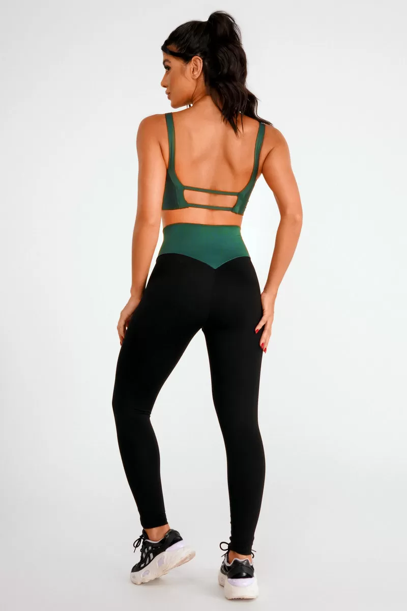Lets Gym - Silver and Black Slight Leggings - 2385PRPT Lets Gym - Silver and Black Slight Leggings - 2385PRPT