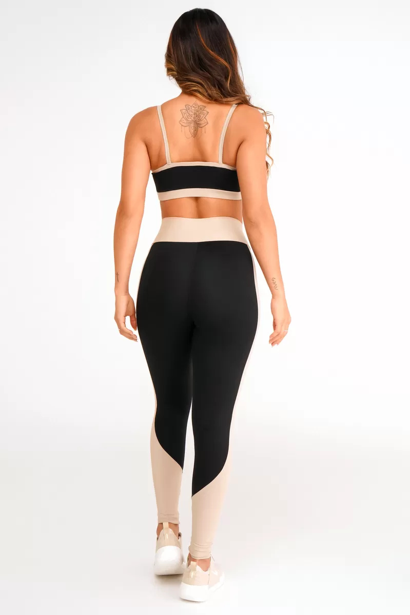 Lets Gym - Black and Nude Definition Leggings - 2416PTND Lets Gym - Black and Nude Definition Leggings - 2416PTND