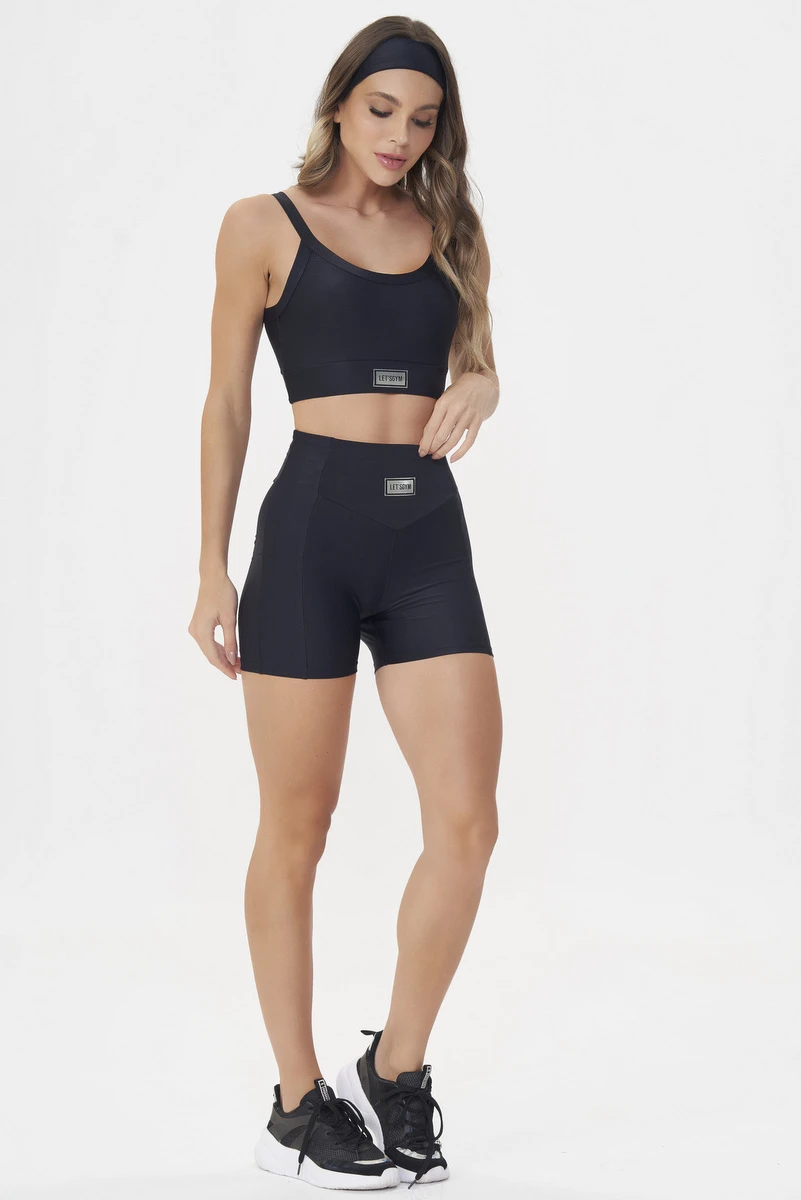 Lets Gym - Short Bright Black - 2143APT