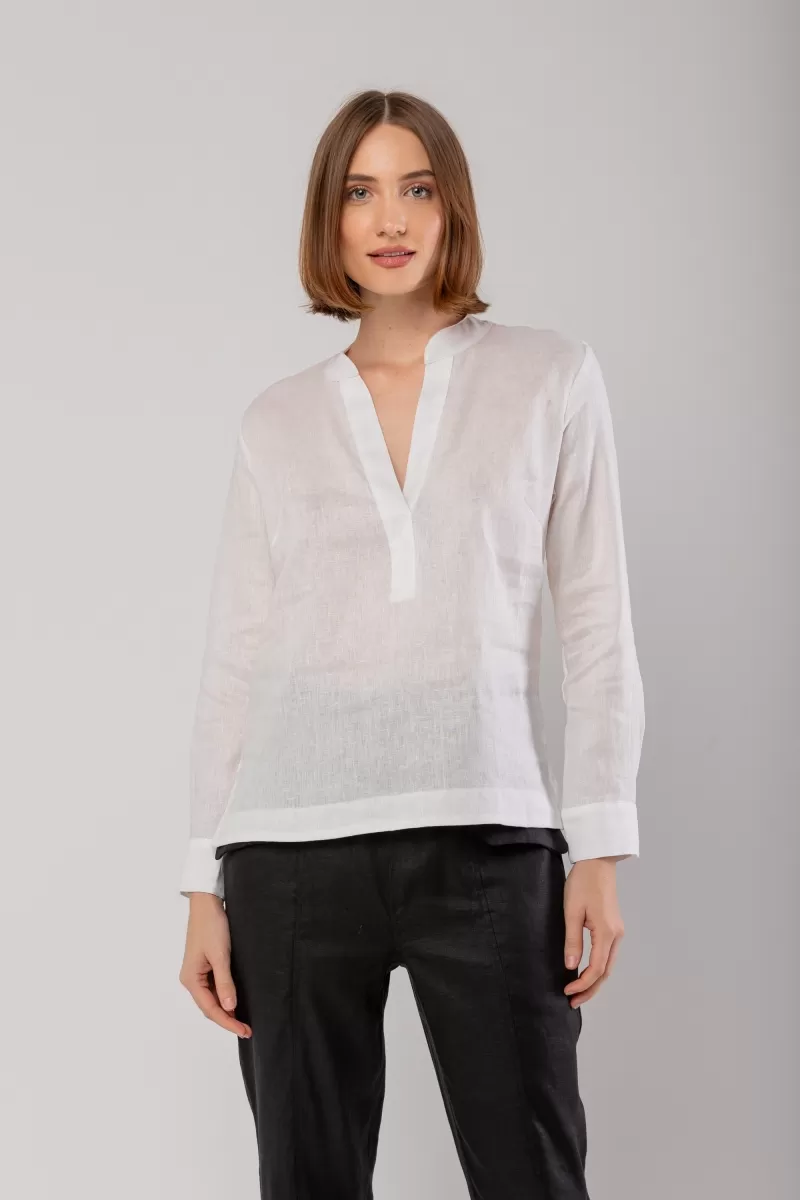 Hidrogênio - PADRE COLLAR SHIRT 100%LINEN OFF WHITE - 19992018 Hidrogênio - PADRE COLLAR SHIRT 100%LINEN OFF WHITE - 19992018