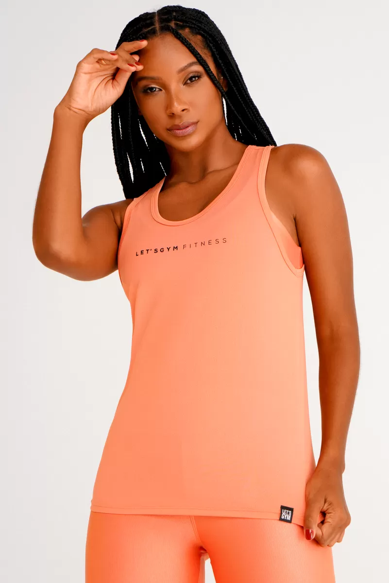 Lets Gym - Tank Shirt Basic Orange - 2431OR