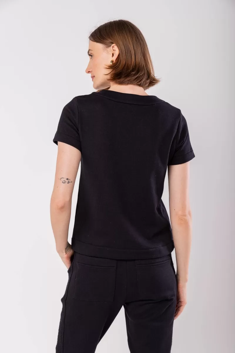 Hidrogênio - BLACK SWEATSHIRT WITH BUCKLE ON THE NECKLINE - 19986001 Hidrogênio - BLACK SWEATSHIRT WITH BUCKLE ON THE NECKLINE - 19986001
