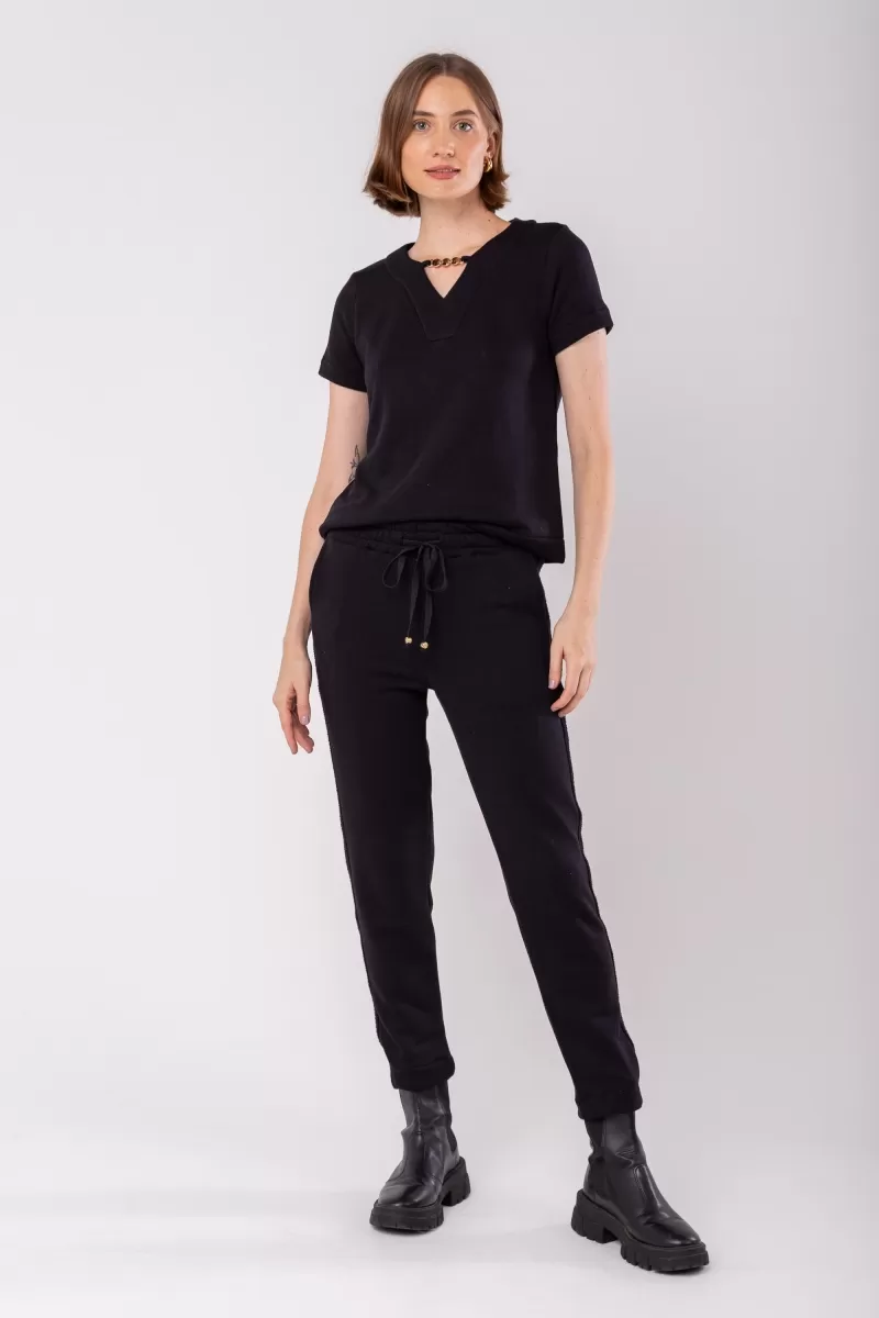 Hidrogênio - BLACK SWEATSHIRT WITH BUCKLE ON THE NECKLINE - 19986001 Hidrogênio - BLACK SWEATSHIRT WITH BUCKLE ON THE NECKLINE - 19986001