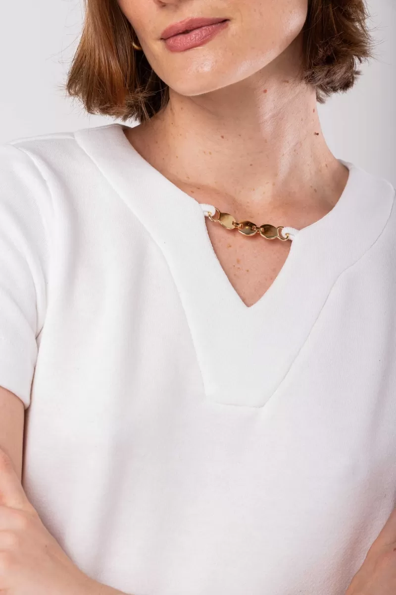 Hidrogênio - SWEATSHIRT WITH BUCKLE ON THE NECKLINE OFF WHITE - 19986018 Hidrogênio - SWEATSHIRT WITH BUCKLE ON THE NECKLINE OFF WHITE - 19986018