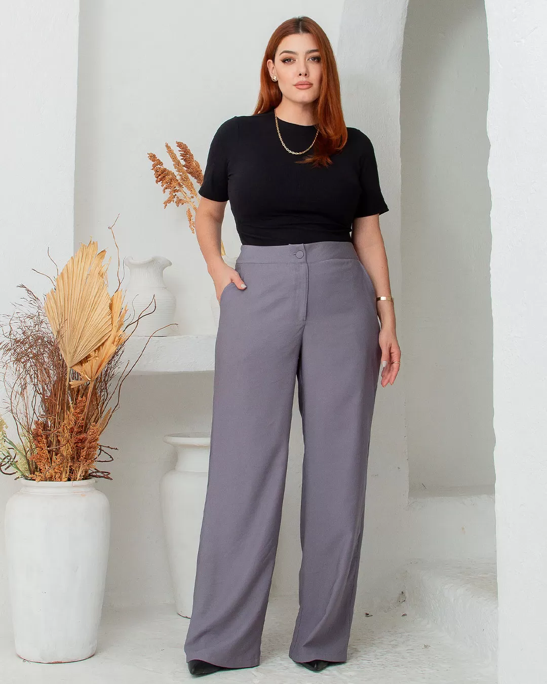 Miss Misses - Miss Misses Ribbed Shirt Medium Collar Black - 54325001 Miss Misses - Miss Misses Ribbed Shirt Medium Collar Black - 54325001