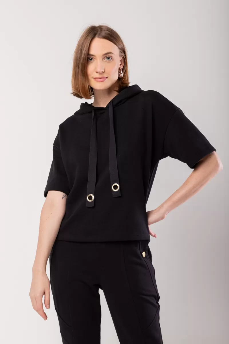 Hidrogênio - SWEATSHIRT WITH SHORT SLEEVES BLACK - 20012001 Hidrogênio - SWEATSHIRT WITH SHORT SLEEVES BLACK - 20012001
