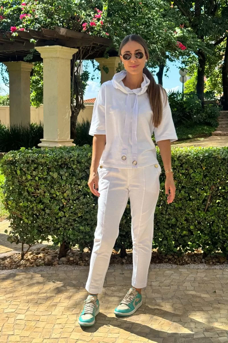 Hidrogênio - JOGGER PANTS WITH CUTOUTS WHITE LU SWEATSHIRT - 20013002 Hidrogênio - JOGGER PANTS WITH CUTOUTS WHITE LU SWEATSHIRT - 20013002