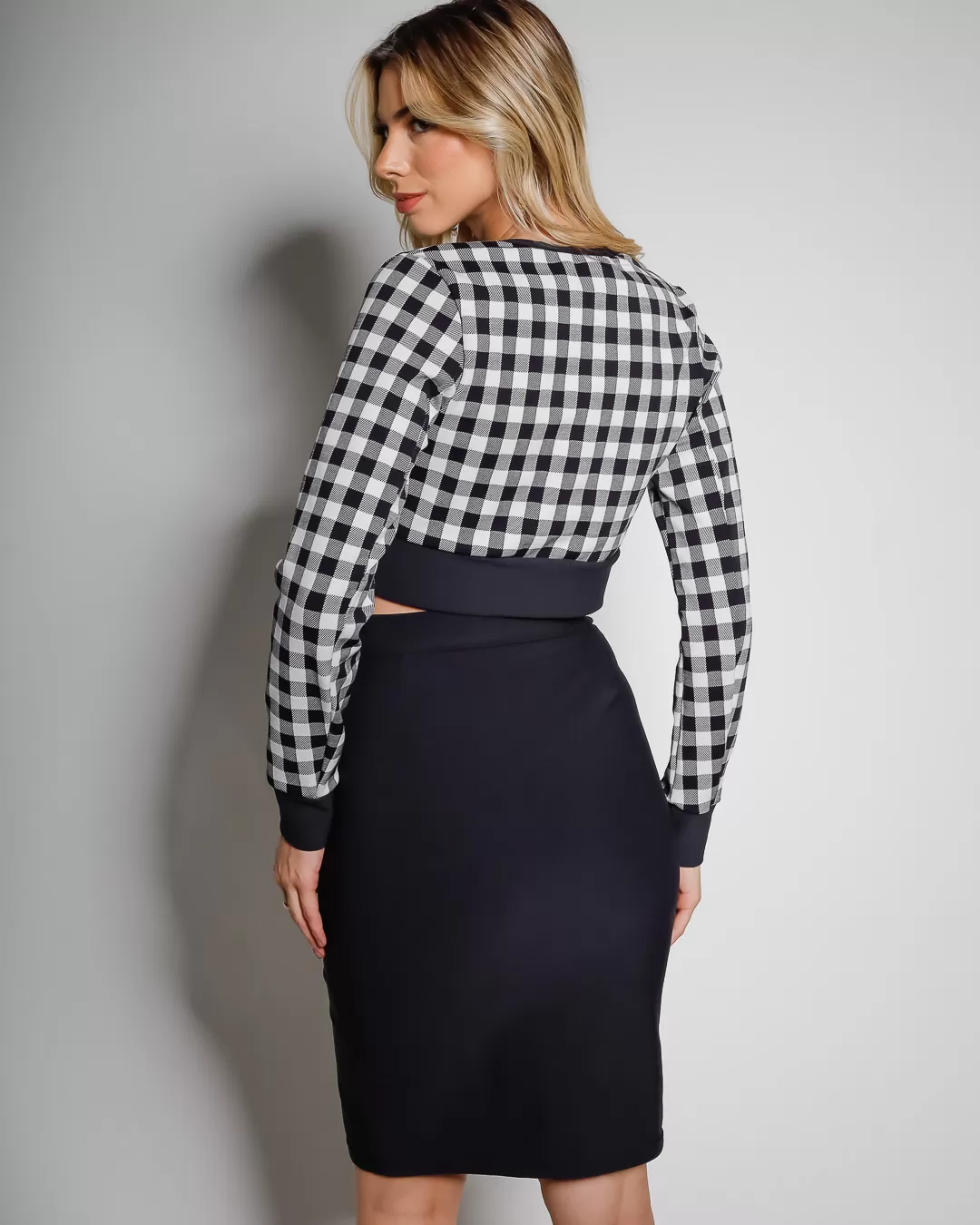 Miss Misses - Skirt Miss Misses Midi Black Plaid - 19095SAPRETO Miss Misses - Skirt Miss Misses Midi Black Plaid - 19095SAPRETO