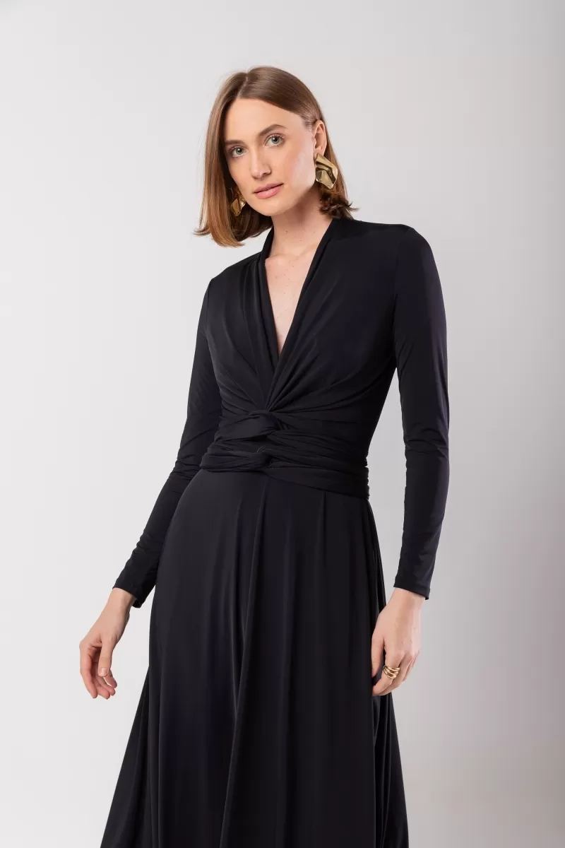 Hidrogênio - BLACK WIPED MIDI DRESS - 19974001 Hidrogênio - BLACK WIPED MIDI DRESS - 19974001