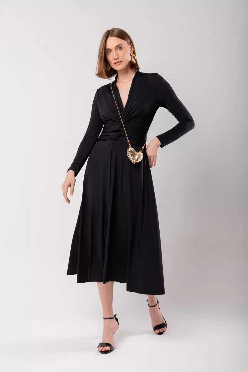 Hidrogênio - BLACK WIPED MIDI DRESS - 19974001 Hidrogênio - BLACK WIPED MIDI DRESS - 19974001