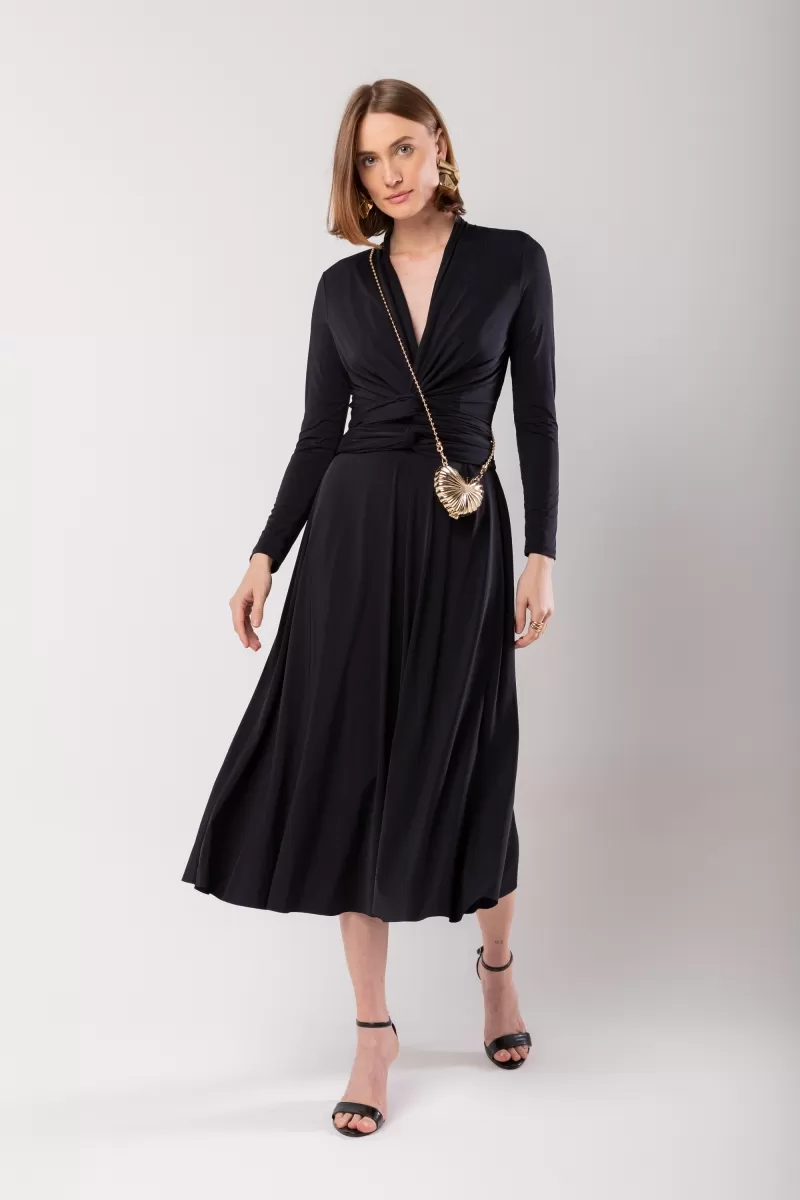 Hidrogênio - BLACK WIPED MIDI DRESS - 19974001 Hidrogênio - BLACK WIPED MIDI DRESS - 19974001