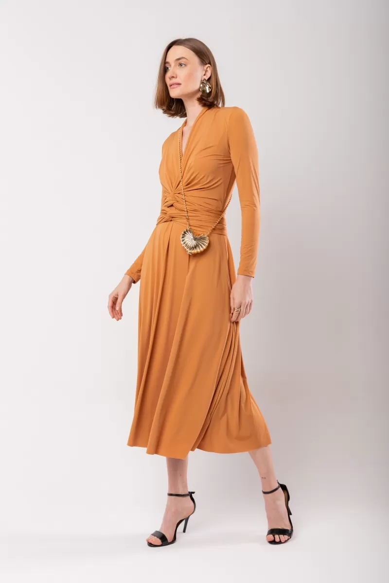 Hidrogênio - CAMEL WRAPPED MIDI DRESS - 19974039 Hidrogênio - CAMEL WRAPPED MIDI DRESS - 19974039